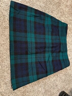 J. Crew Green and Navy Plaid A-Line Skirt